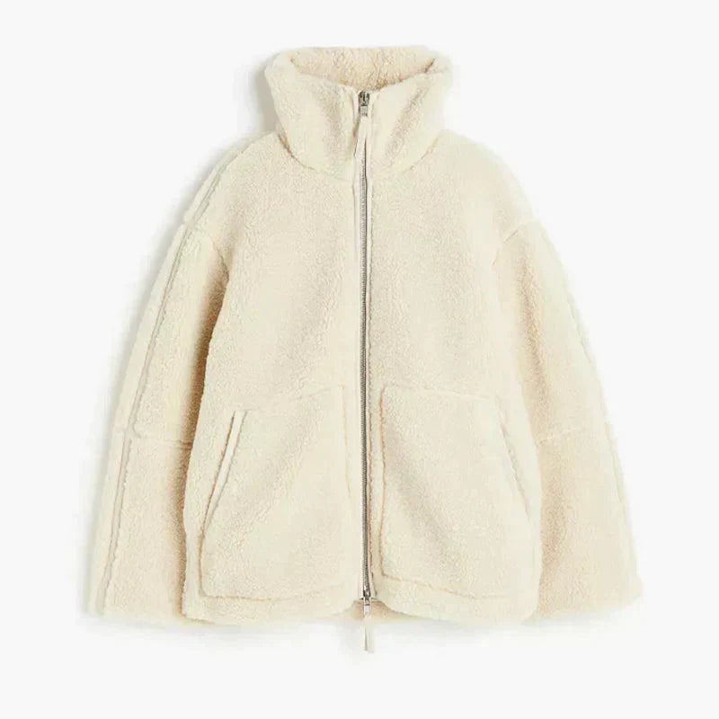Silvana | Chamarra Teddy Oversize de Cuello Alto