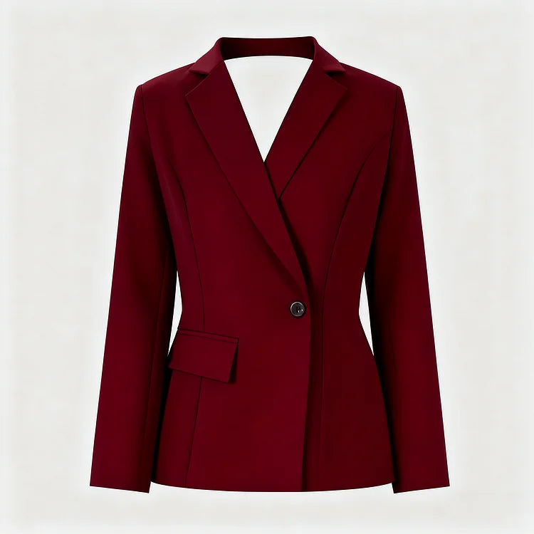 Blazer sin espalda de color liso