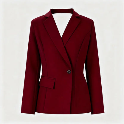 Blazer sin espalda de color liso