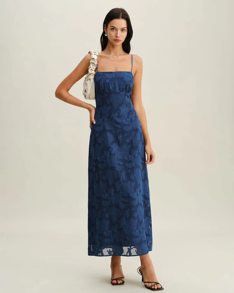 Jacquard - Vestido largo liso