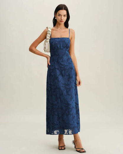 Jacquard - Vestido largo liso