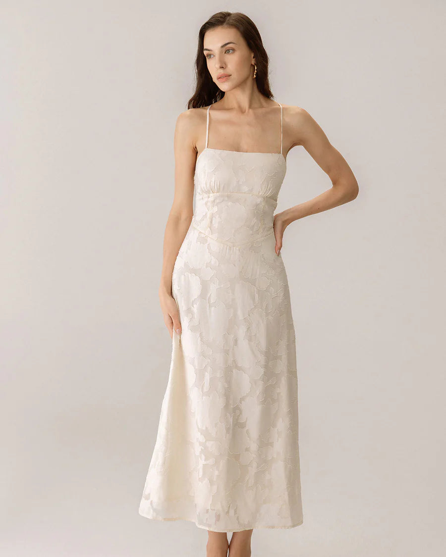 Jacquard - Vestido largo liso