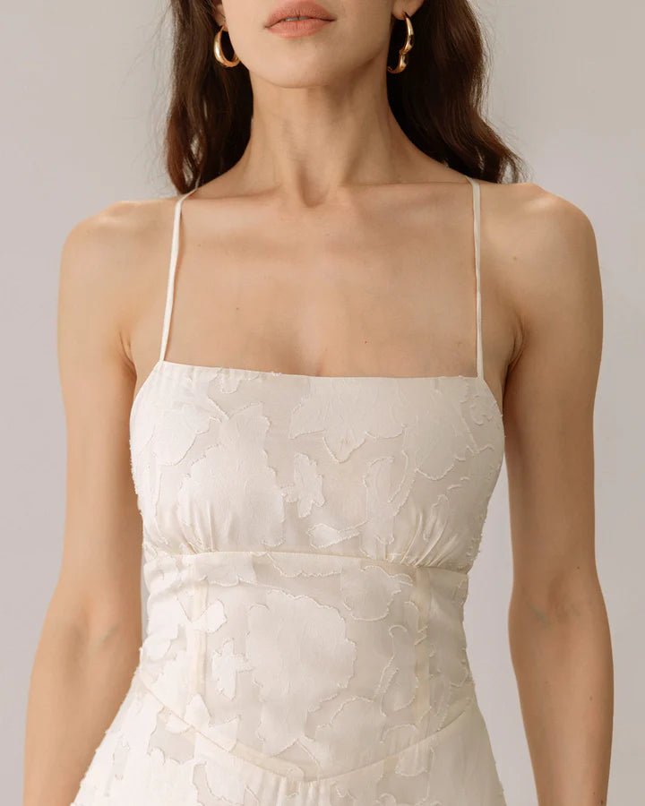 Jacquard - Vestido largo liso