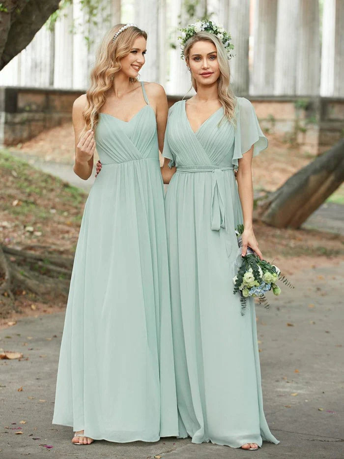 Leora - Vestido de Noche Elegante con Escote en V y Corte en A