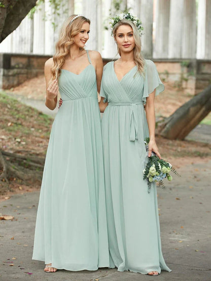 Leora - Vestido de Noche Elegante con Escote en V y Corte en A