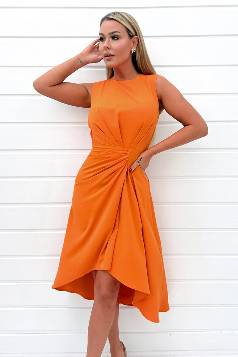 Vestido Midi con Hombreras