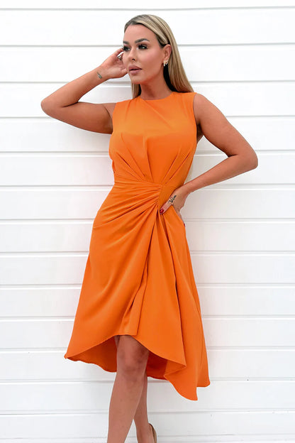 Vestido Midi con Hombreras
