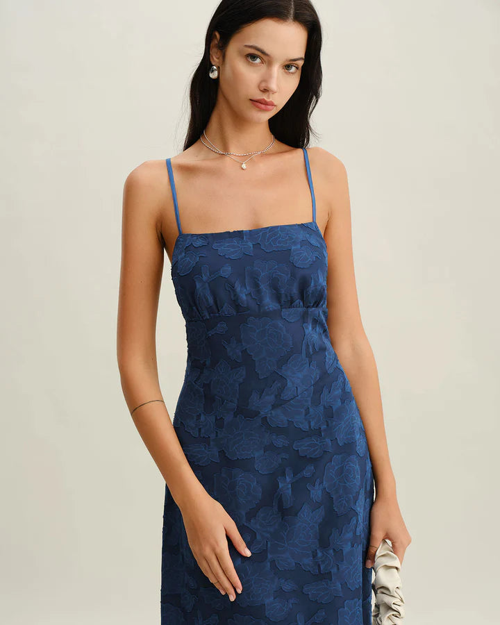 Jacquard - Vestido largo liso