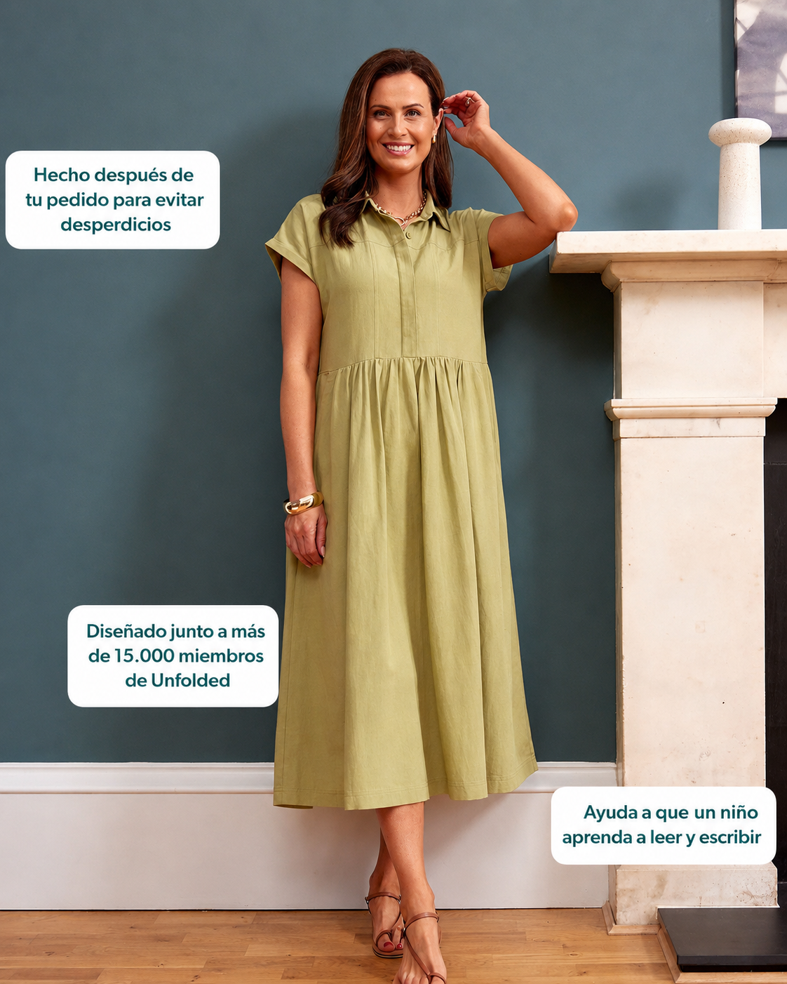 Vestido camisero de lino Rhiona