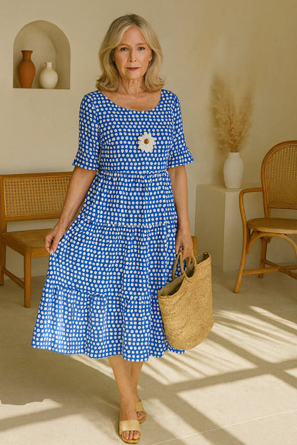 Zerelle | Vestido Midi de Manga Corta