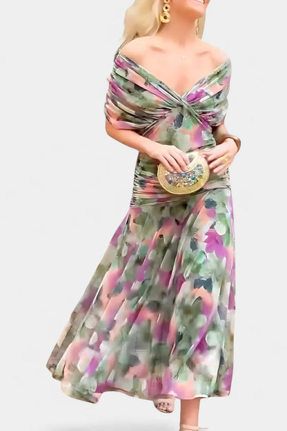 Florendra | Vestido Largo Floral con Cuello en V