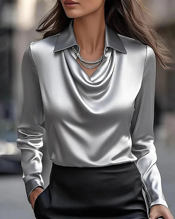 ABRIL | Blusa de satén otoñal