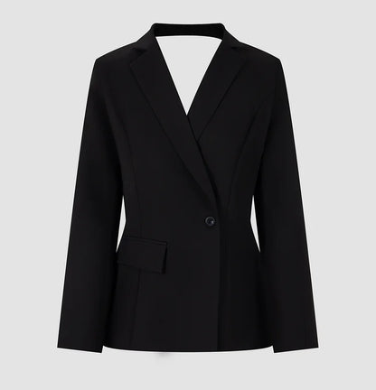 Blazer sin espalda de color liso