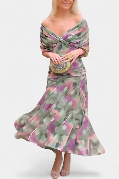 Florendra | Vestido Largo Floral con Cuello en V