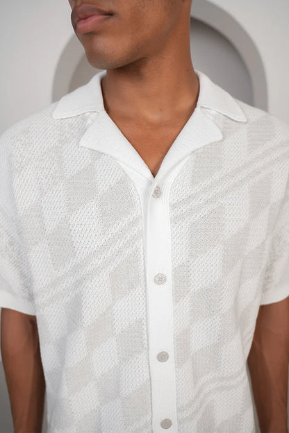 Conjunto Camisa y Pantalon de Punto a Cuadros