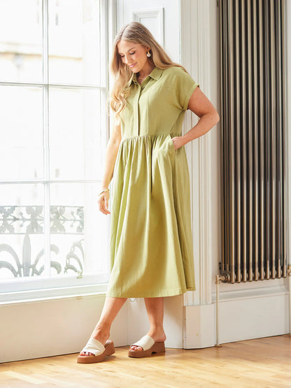 Vestido camisero de lino Rhiona