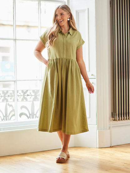 Vestido camisero de lino Rhiona