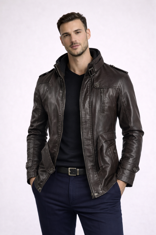 ALBERTO | Chaqueta motera larga de cuero