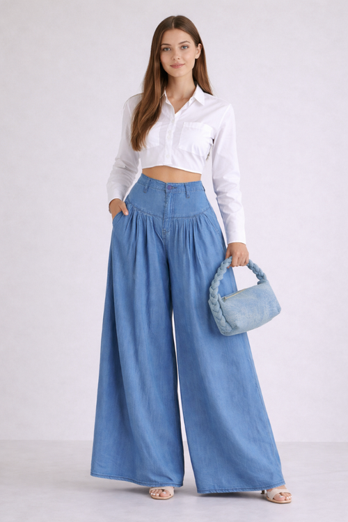 ADAYA | Pantalon ancho vaquero