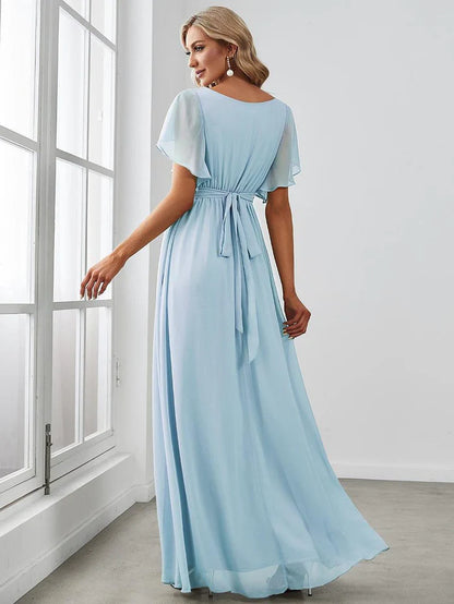 Leora - Vestido de Noche Elegante con Escote en V y Corte en A