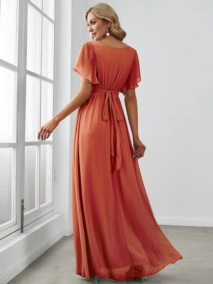 Leora - Vestido de Noche Elegante con Escote en V y Corte en A