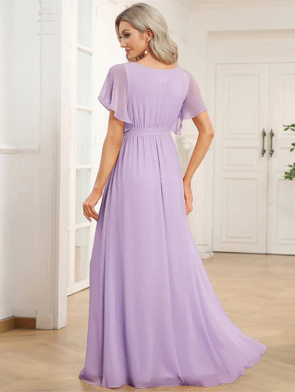 Leora - Vestido de Noche Elegante con Escote en V y Corte en A