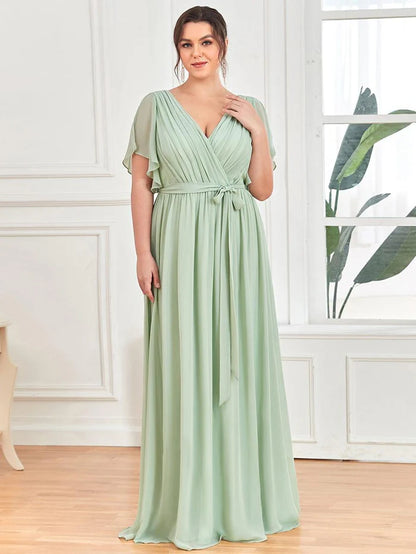 Leora - Vestido de Noche Elegante con Escote en V y Corte en A