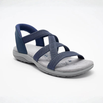 Sandalias cruzadas de punto estilo reggae