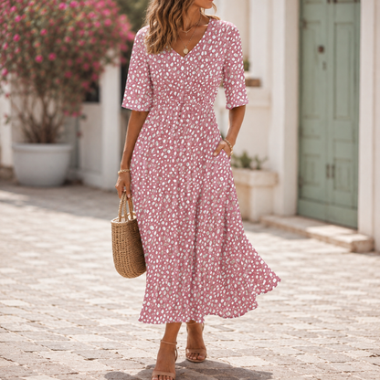 Francesca | Vestido Midi Elegante que Disimula la Barriga