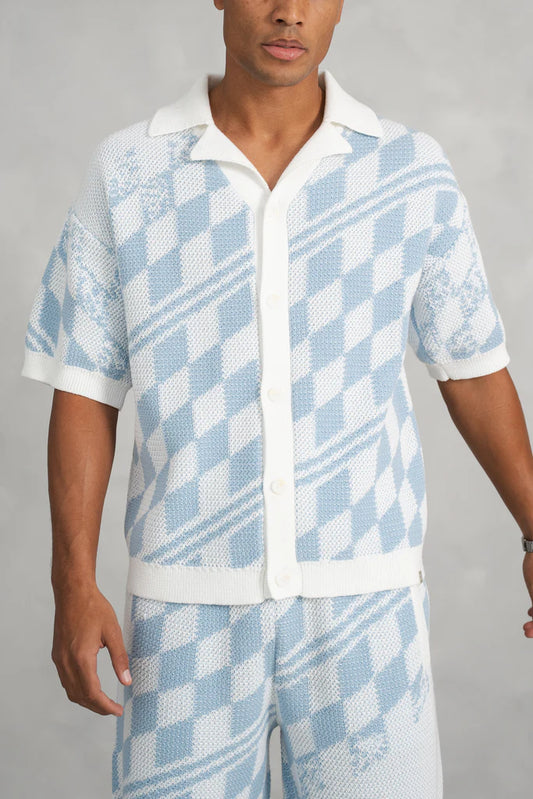 Conjunto Camisa y Pantalon de Punto a Cuadros