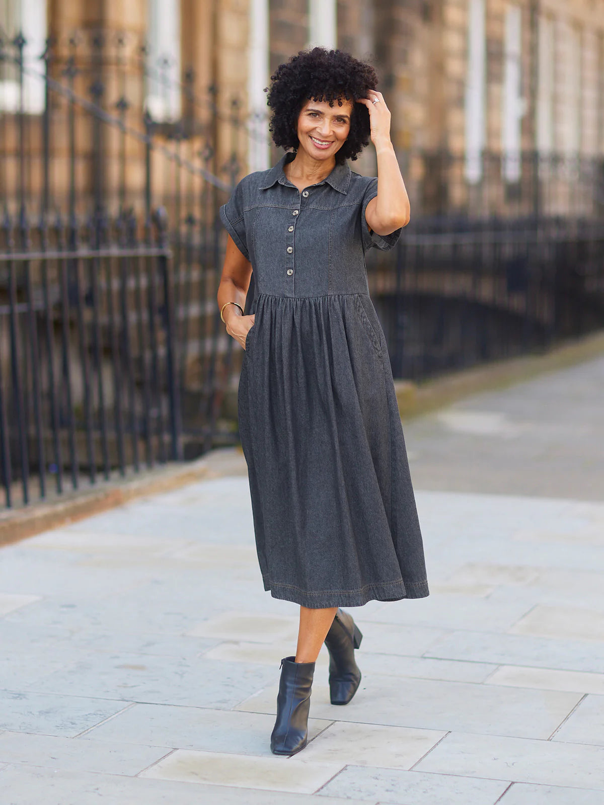 Vestido camisero de lino Rhiona