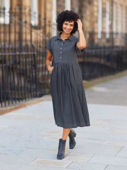 Vestido camisero de lino Rhiona