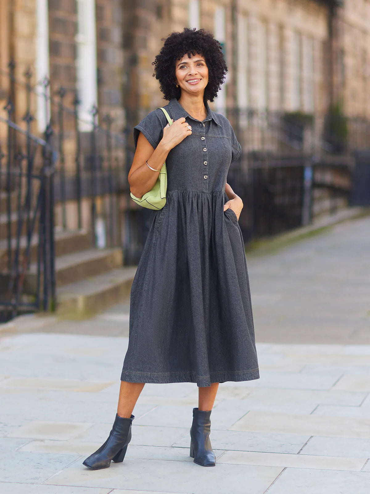 Vestido camisero de lino Rhiona
