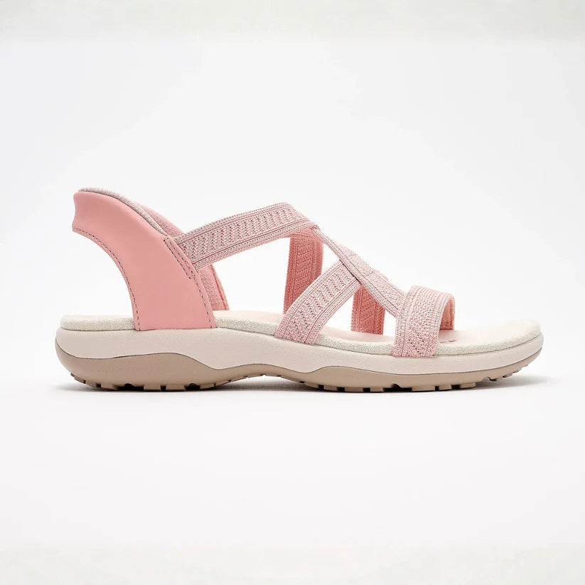 Sandalias cruzadas de punto estilo reggae
