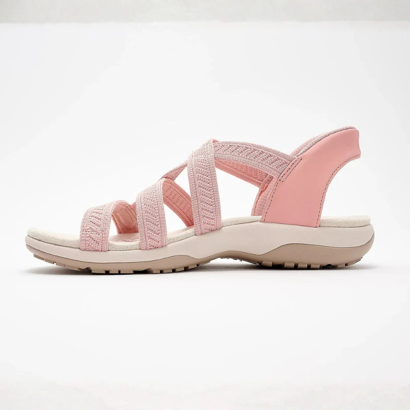 Sandalias cruzadas de punto estilo reggae