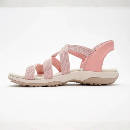 Sandalias cruzadas de punto estilo reggae