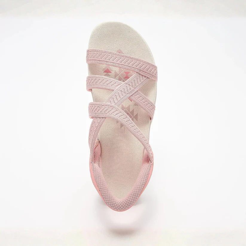 Sandalias cruzadas de punto estilo reggae