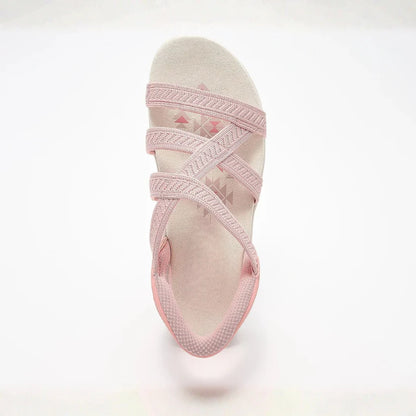 Sandalias cruzadas de punto estilo reggae