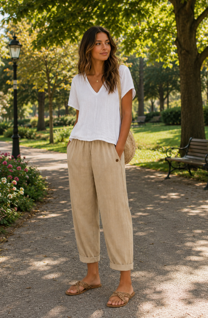 Rosa | Pantalones de Lino Ligeros