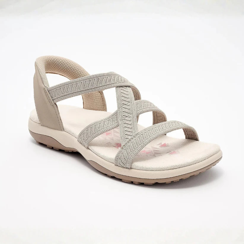 Sandalias cruzadas de punto estilo reggae