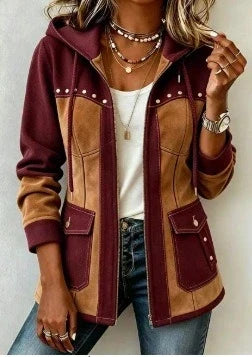 Camila | Chamarra con Capucha Estilo Patchwork