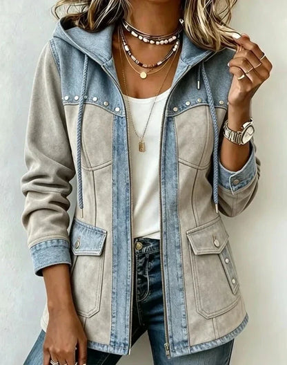Camila | Chamarra con Capucha Estilo Patchwork