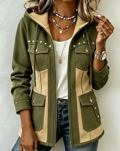 Camila | Chamarra con Capucha Estilo Patchwork