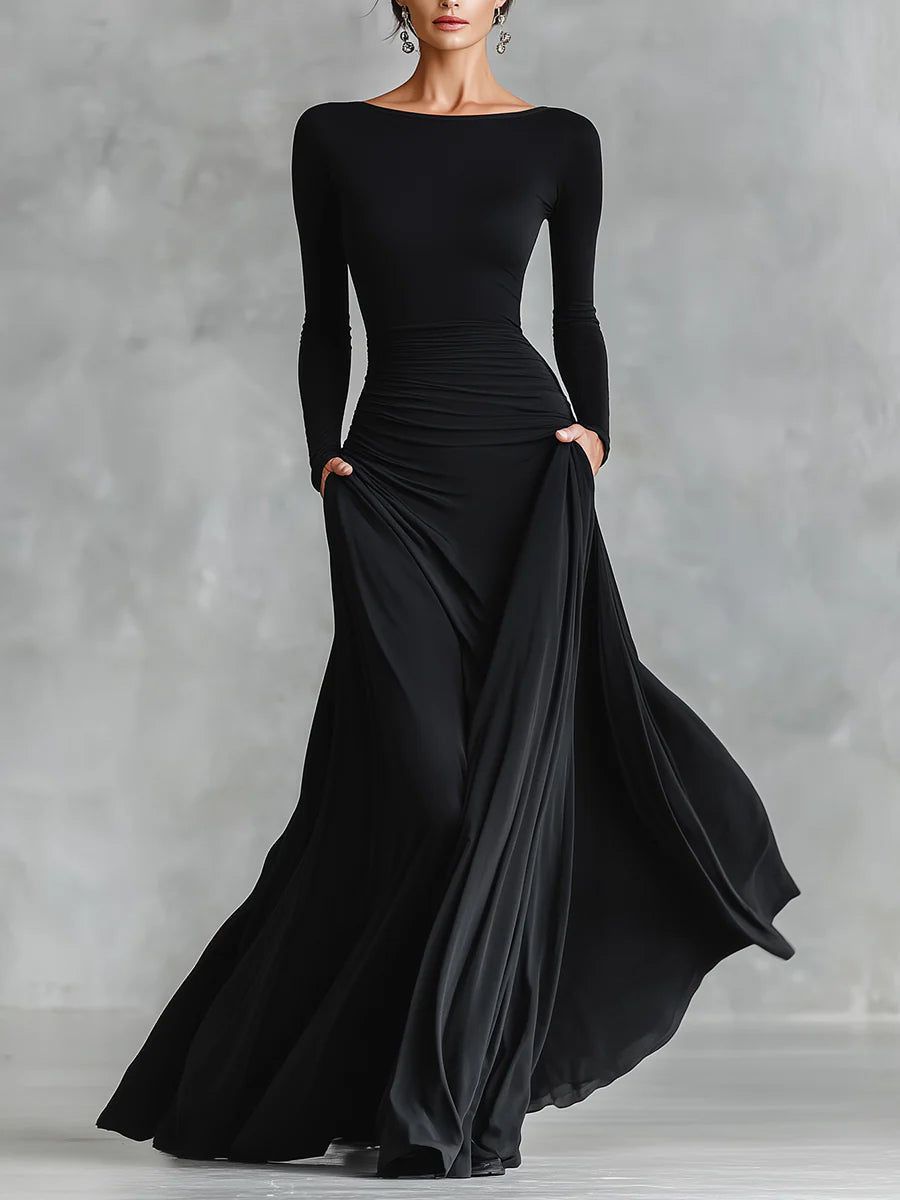 ADELE | Vestido largo con escote barco