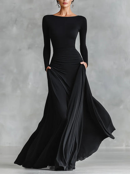 ADELE | Vestido largo con escote barco
