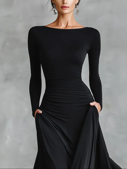 ADELE | Vestido largo con escote barco