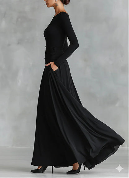 ADELE | Vestido largo con escote barco
