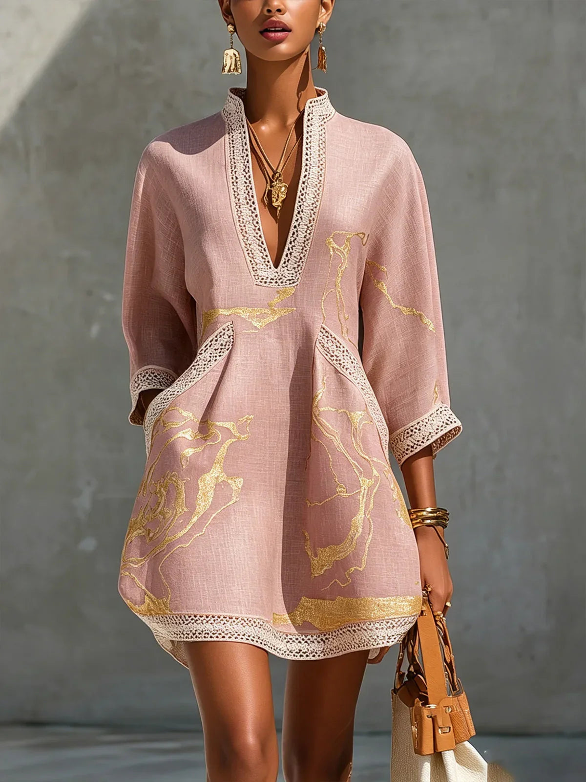 Donatella | Minivestido con Estampado de Mármol