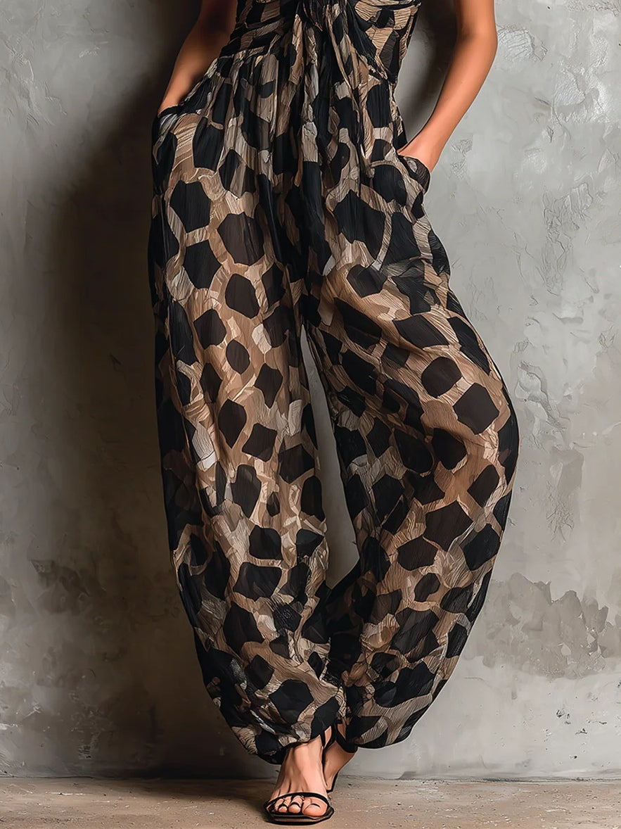 Roberta | Mono de Gasa con Estampado Animal