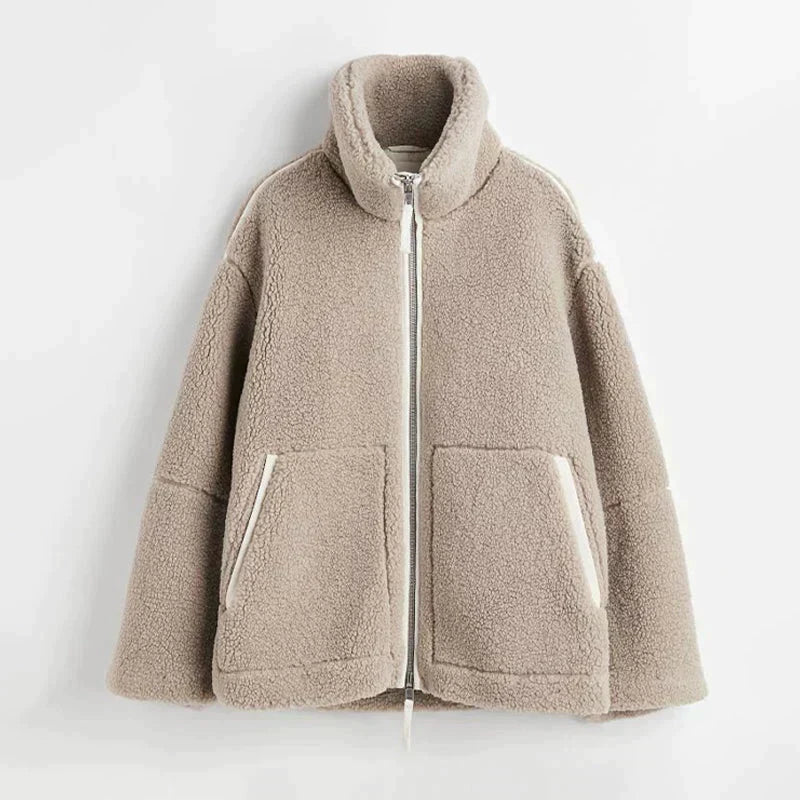 Silvana | Chamarra Teddy Oversize de Cuello Alto